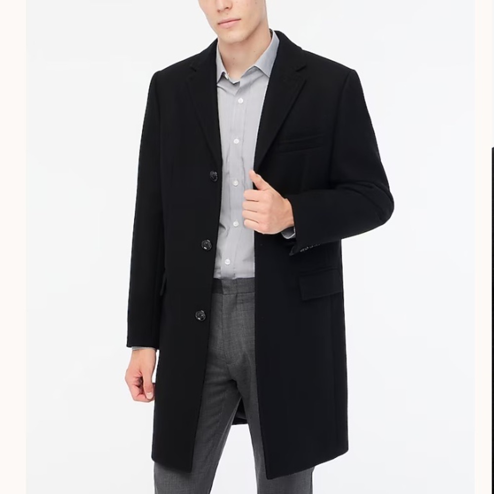 J crew Thompson topcoat black